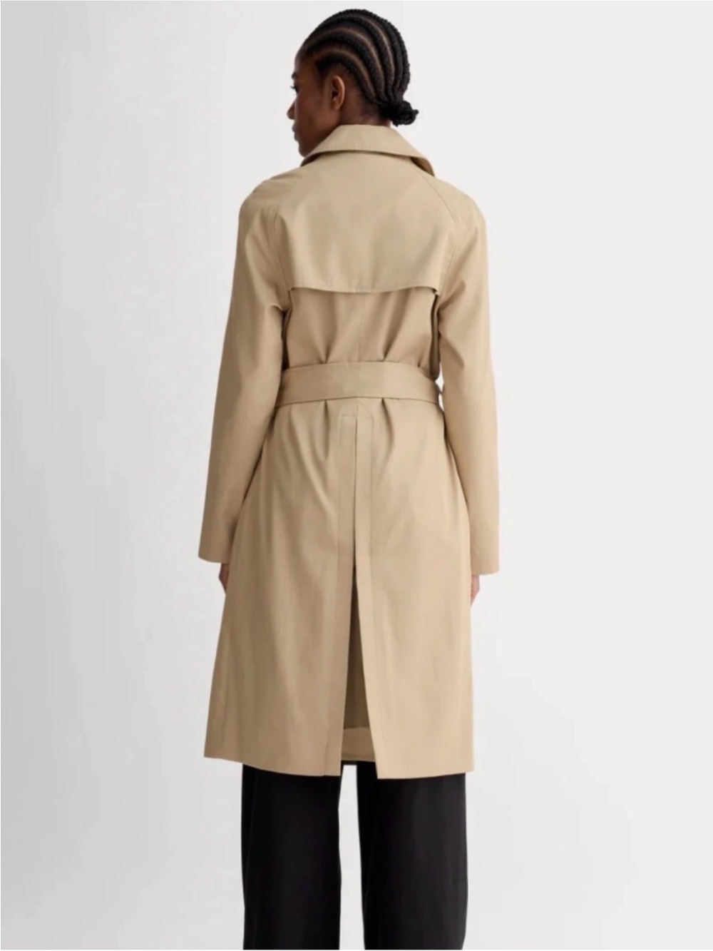 Everlane Double-Breasted Long Trench Coat Camel Tan Size Medium NWOT - Picture 6 of 11